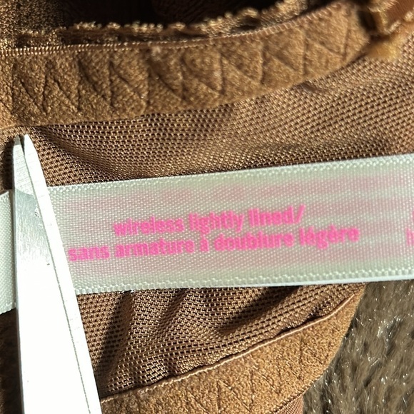 PINK by VS Lace Bralette Wireless, lightly Padded Brown Sz Medium - Picture 6 of 7